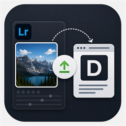 Dreamstime publishing artwork showing a photo, upload arrow, and Dreamstime destination